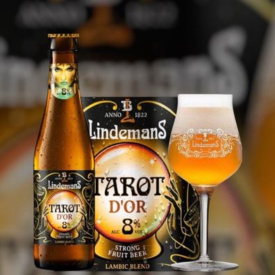 Lindemans Tarot D'or 12 x 0,25l - belgisches Exoticfruit Bier mit 8% Vol. 7,52/L