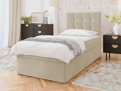 Boxspringbett Luanda Single Modern Einzelbett Bettkasten Matratze Schlafzimmer