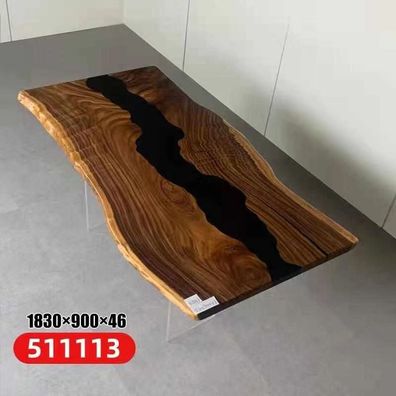 Epoxid Harz Fluss Tisch Echtes Holz Schwarz Wasser Tissche Epoxy Möbel Neu