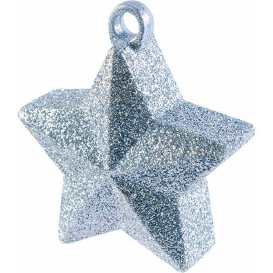 Balloon Weight Star Silver Glitter - 166 Gram