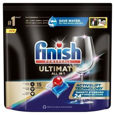 Finish Ultimate All-in-1 Spélmaschinentabs Fresh, 15 Stéck