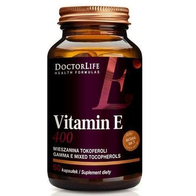 Nahrungsergänzung Vitamin E-400 268mg - 60 Kapseln fér Aktiven Lebensstil