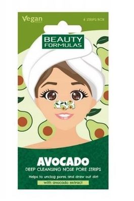 Beauty Formulas Avocado Nasenstreifen, 6 Stück