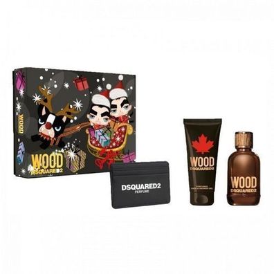 Dsquared2 Wood Pour Homme Woda toaletowa, 100ml + Å»el pod prysznic, 100ml + Portfel