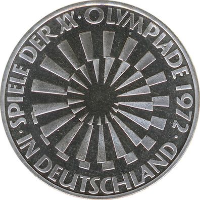 BRD 10 DM 1972 G Olympische Spiele J. 401a Silber PP*