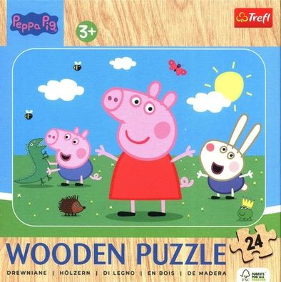 Trefl Holzpuzzle 24 Teile Peppa Wutz entdecken