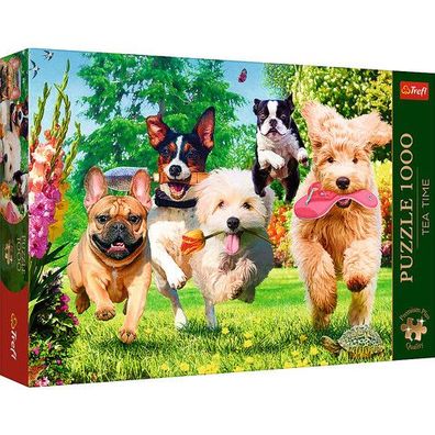 Trefl Puzzle 1000: Teestunde - Aufgeweckte Hunde