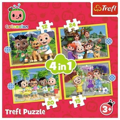 Cocomelon Puzzle 4in1 - Trefl, 142 Teile, Ab 4 Jahren