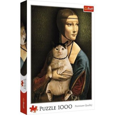 Trefl Puzzle 1000 Teile Dame mit Katze