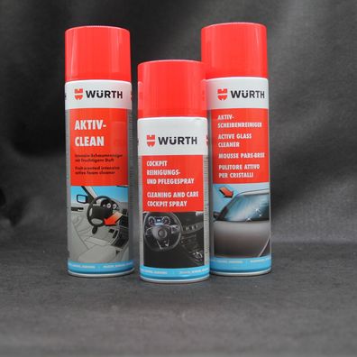 Fahrzeug-Innenpflege-Set - Cockpit Spray - Aktiv Clean - Aktiv Scheibenreiniger