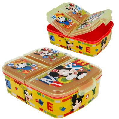 Brotdose Mickey Mouse Maus | 3 Fächer | Lunch to Go | Vesper Dose