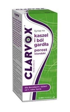 Clarvox Sirup bei Husten und Halsschmerzen, 200 ml - Langfristig géltig!