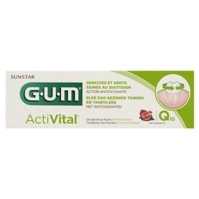 Sunstar GUM ActiVital Zahncreme, 75 ml - Schutz und Pflege fér die Zähne