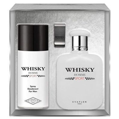 Evaflor Whisky Homme Sport Eau de Toilette 100ml & Deodorant 150ml Set mit Geldschein