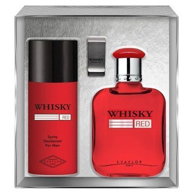 Evaflor Whisky Red Set EDT 100ml Deo 150ml Clips