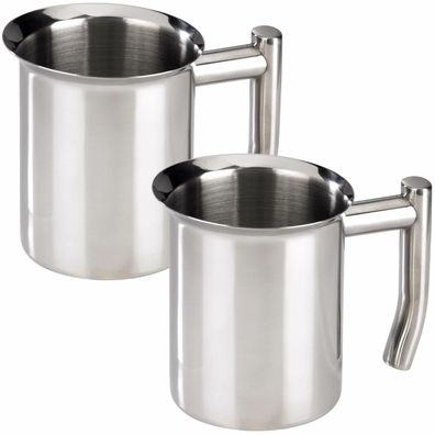 2x Set Milchkännchen Edelstahl Milchkanne Aufschäumkännchen Barista Milchschaum