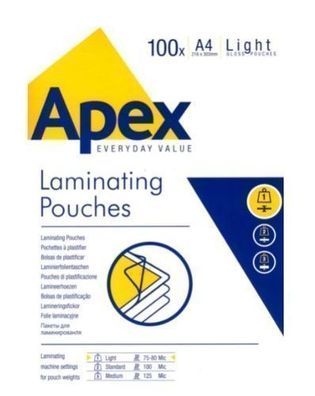 Apex A4 Laminierfolien, 100 Stk, Glänzende Qualität