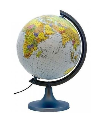 Illuminierter Dekoglobe 250mm mit Weltkarte - Politische und Physische Ansicht fér Bi