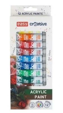 Premium Acrylfarben-Set, 12 lebendige Farben, Kénstlerqualität