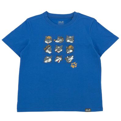 Jack Wolfskin Many Wolve Tee Kinder T-Shirt kurzarm Shirt Baumwolle 1608801-1201