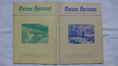 2 Hefte Deine Heimat, Mai Juni 1960, Flöha Heimatgeschichte Sachsen