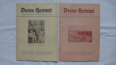2 Hefte Deine Heimat, August September 1961, Flöha Heimatgeschichte Sachsen