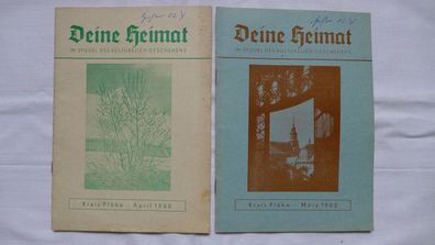 2 Hefte Deine Heimat, März April 1962, Flöha Heimatgeschichte Sachsen