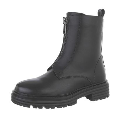 Stiefelette | Damen Schlupfstiefel - Schwarz