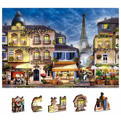 WOODEN CITY Holzpuzzle Frühstück in Paris 2in1, 75 Teile ECO