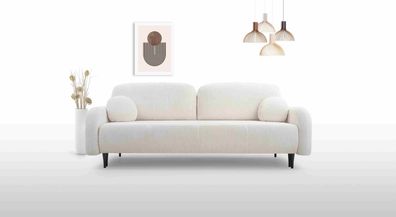 FURNIX Schlafsofa 140 x 200cm Dariia 2 Personen mit Schlaffunktion ELM4 Creme