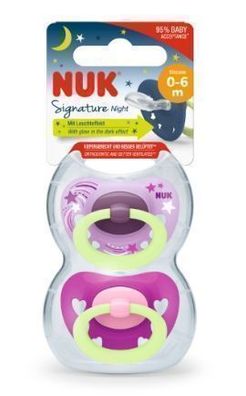 Nuk Signature Night Schnuller Größe 1, 2er Pack - Für ruhige Nächte