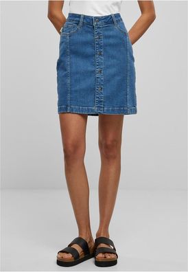 Urban Classics Damen Ladies Organic Stretch Button Denim Skirt