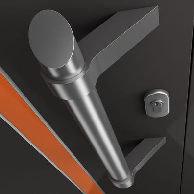 Haustürgriff Stoßgriff Edelstahl matt gebürstet Haustürbeschlag 45° gekröpft