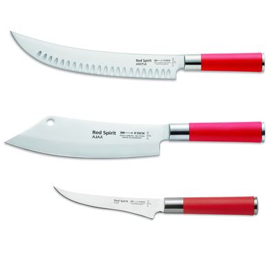 Dick Messer Set 3 tlg. mit Zerlegemesser Kochmesser & Ausbeinmesser Red Spirit