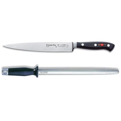 Dick Premier Plus flexibles Filiermesser 21 cm & ovaler Standard Wetzstahl 30 cm