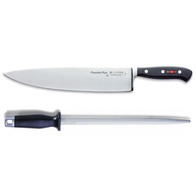 Dick Premier Plus großes Kochmesser 30 cm & runder Standard Wetzstahl 25 cm