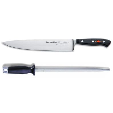 Dick Premier Plus großes Kochmesser 26 cm & runder Standard Wetzstahl 30 cm