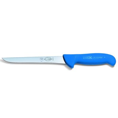 Dick Ausbeinmesser 18 cm blau - langes Fleischermesser schmale steife Klinge