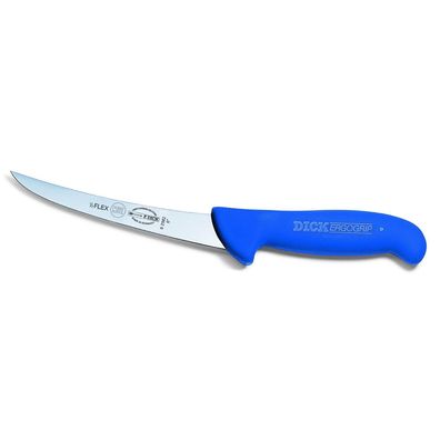 Dick Ausbeinmesser 13 cm blau - Fleischermesser geschweifte halbflexible Klinge