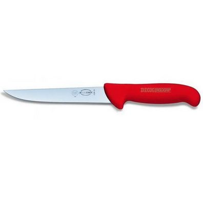 Dick Stechmesser 21 cm rot - Fleischermesser mit langer glatter schmaler Klinge