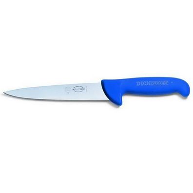 Dick Stechmesser 15 cm blau - Fleischermesser mit kurzer glatter breiter Klinge