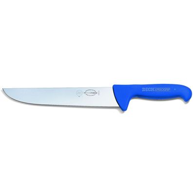 Dick Blockmesser 21 cm blau - großes Fleischermesser mit breiter gerader Klinge