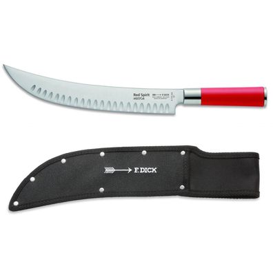 Dick Zerlegemesser 26 cm mit Kullenschliff inkl. Messer Schutzhülle Red Spirit