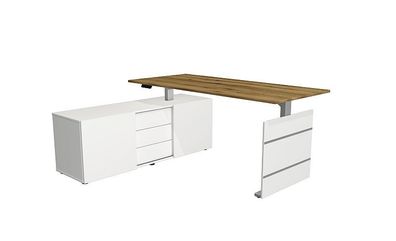 Kerkmann Komplettarbeitsplatz Move 3 tube Sidebaord links 160x50x58cm Schreibtisch