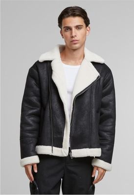 Urban Classics Lederjacke Shearling Biker Jacket TB7048