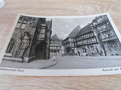 4824 / Ansichtskarte - Halberstadt Harz - Roland am Rathaus