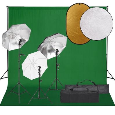 vidaXL Fotostudio-Set mit Beleuchtung, Hintergrund und Reflektor