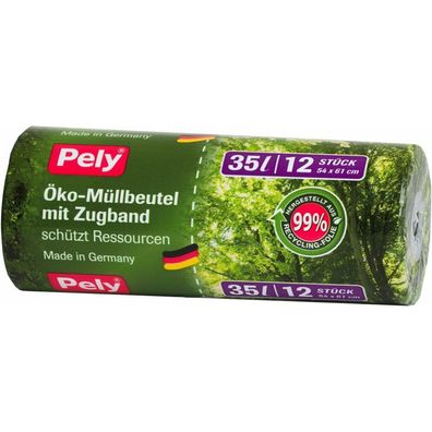 Pely Müllbeutel Öko 35,0 l grün, 12 St