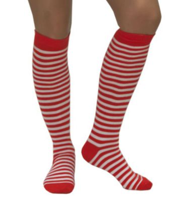 Ringel Kniestrümpfe rot weiß Ringelsocken rot/weiße Ringelstrümpfe Köln Karneval