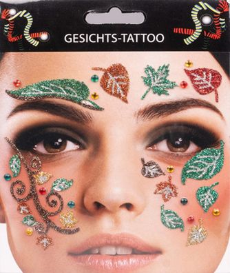 Glitter Gesichts Tattoo Waldfee Elfe Fee Baum Herbst Wald Karneval Fasching